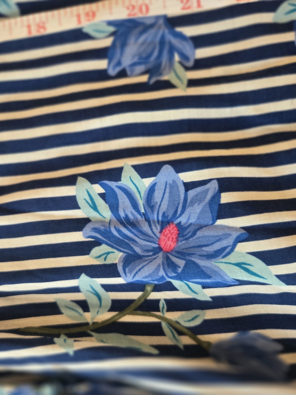 Draper James RSVP Navy & Cream Striped Floral Midi Dress S - Picture 10 of 12